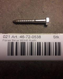 Hexagon head wood screw 6x45 SST